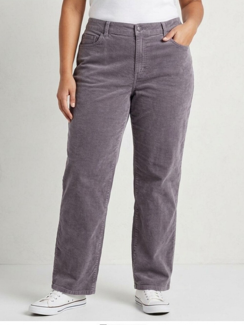L.L.Bean Women's 18 Reg Velvet Corduroy Pants  Wide Leg Soft Stretch High Rise